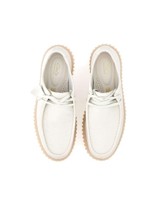 Clarks White Torhill Lo Lace-Up Shoes for men
