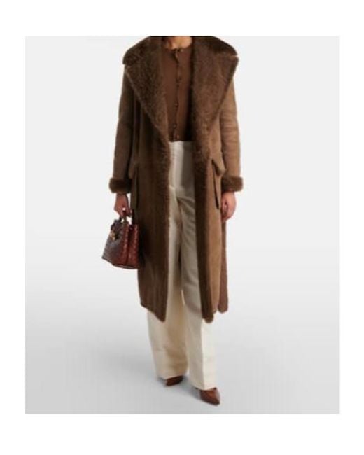 Ralph Lauren Brown Wilmer Reversible Shearling Coat
