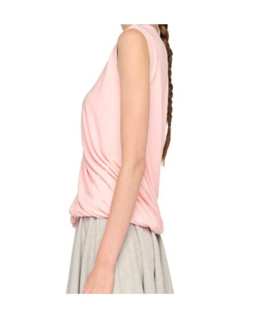 Norma Kamali Pink Twist Sleeveless Top