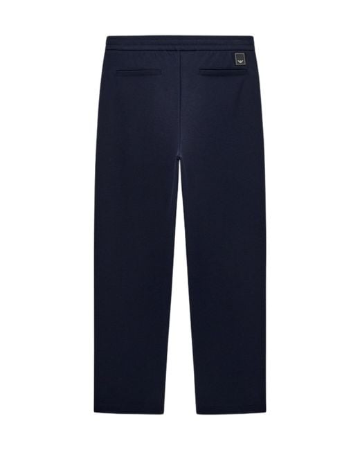 Emporio Armani Blue Elastic-Waist Athletic Pants for men