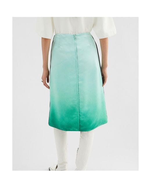 Jil Sander Green Printed Skirt