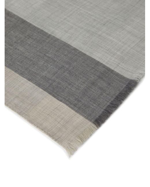 Brunello Cucinelli Gray Checked Scarf for men