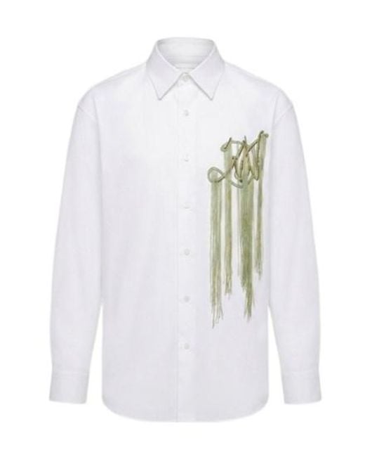 Dries Van Noten White Long-Sleeved Shirt for men