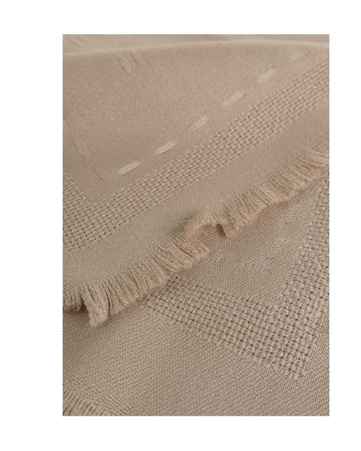 Ferragamo Natural Fringed Scarf
