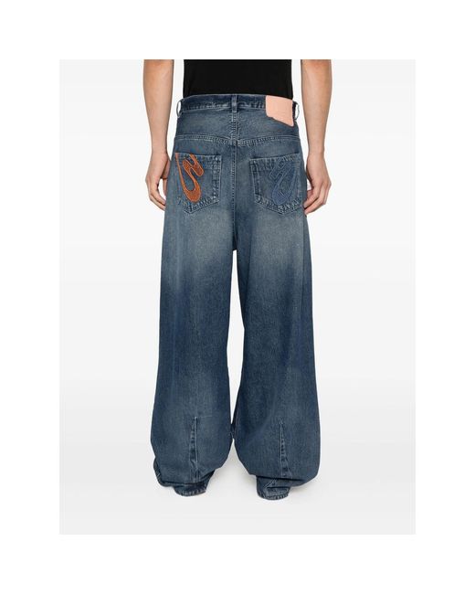PDF CHANNEL Blue Pdf Legganda Oversized Jeans for men