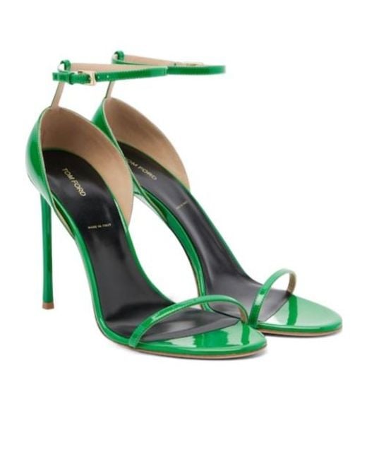 Tom Ford Green Vertigo Patent Leather Sandals