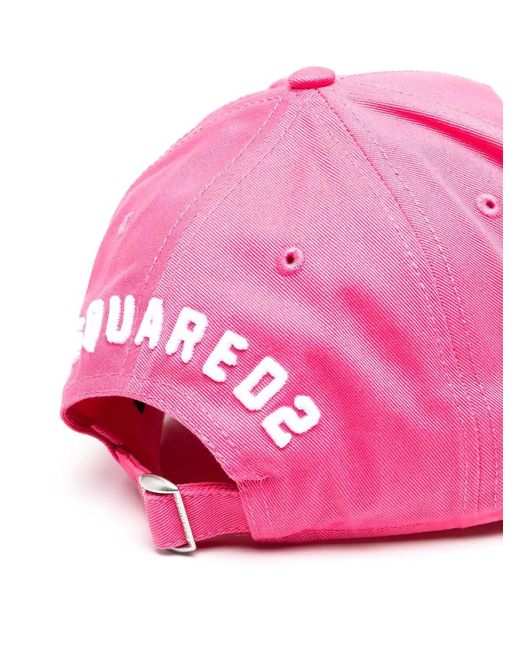 DSquared² Pink Icon Embroidered Baseball Cap