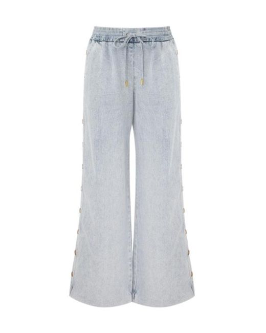 Zimmermann Gray Runway Rebellion Denim Snap Pant