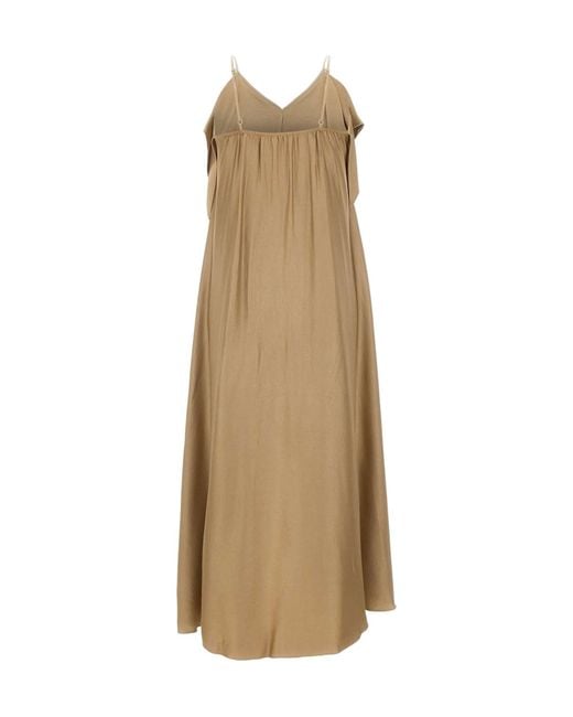 Kaos Natural Ruffle-Detail V-Neck Dress
