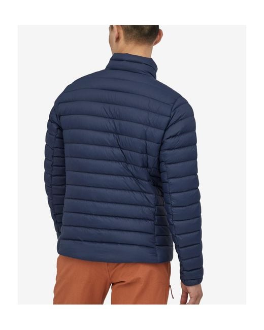 Patagonia Blue Logo-Patch Padded Down Jacket for men