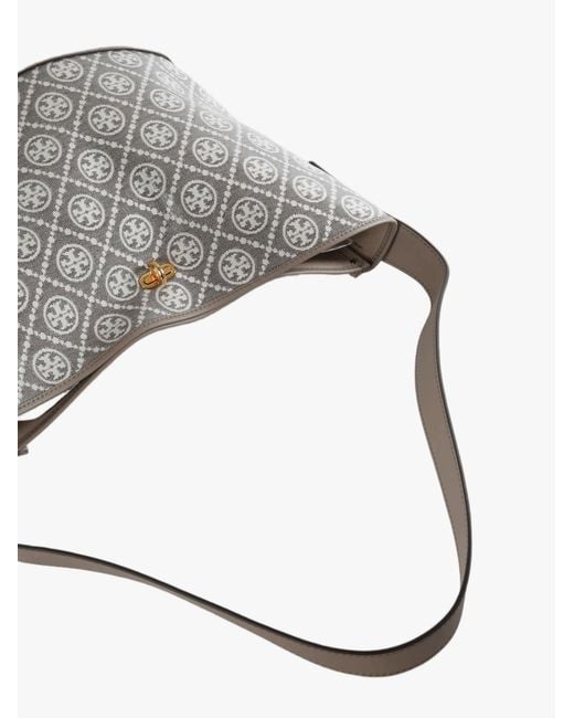 Tory Burch Gray T Monogram Bucket Bag