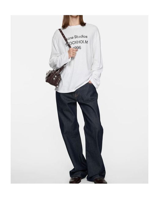Acne White T-Shirt for men