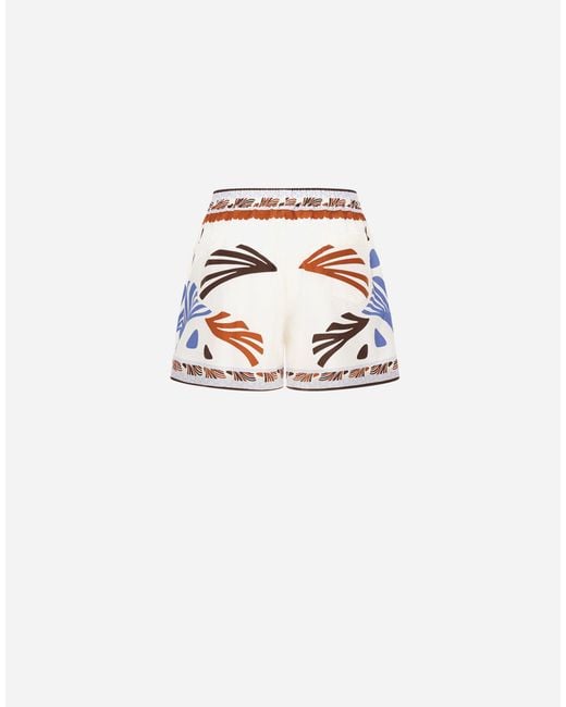 Herno White Summer Print Shorts