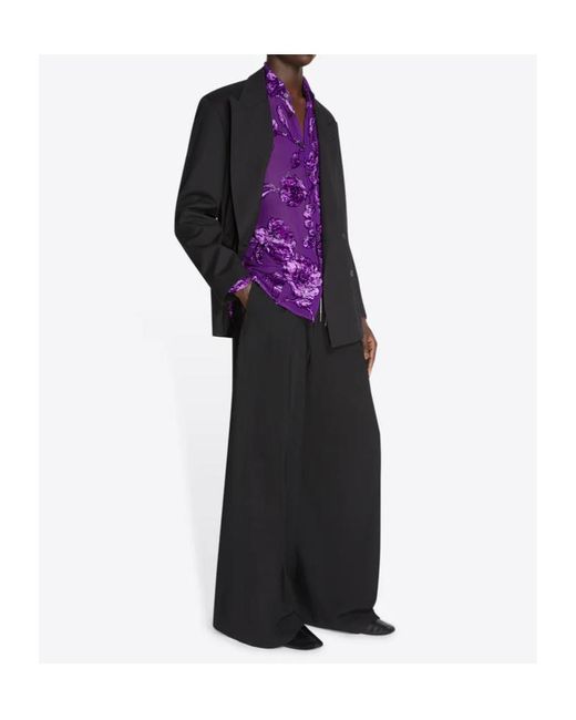 Dries Van Noten Black Double-Breasted Suit Jacket for men