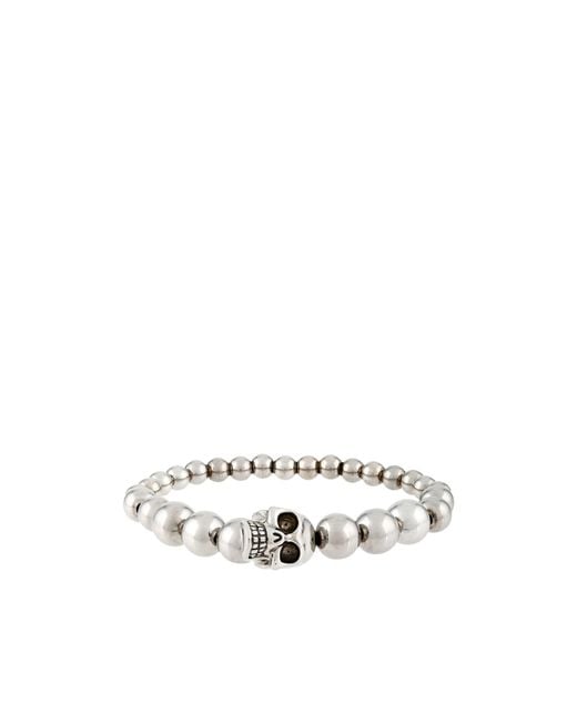 McQueen White Skull Ball Bracelet for men