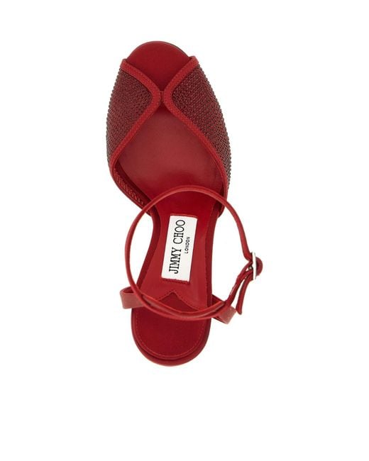 Jimmy Choo Red Stiletto-Heeled Sandals