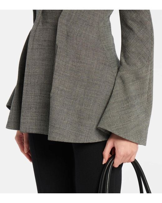 Magda Butrym Black Draped Wool-Blend Blazer