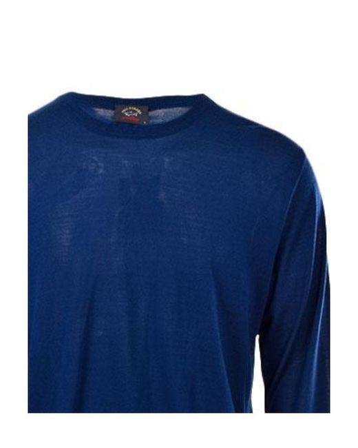 Paul & Shark Blue Round-Neck Long-Sleeved Pullover for men
