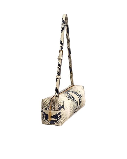 Khaite Metallic Snakeskin Cylindrical Shoulder Bag