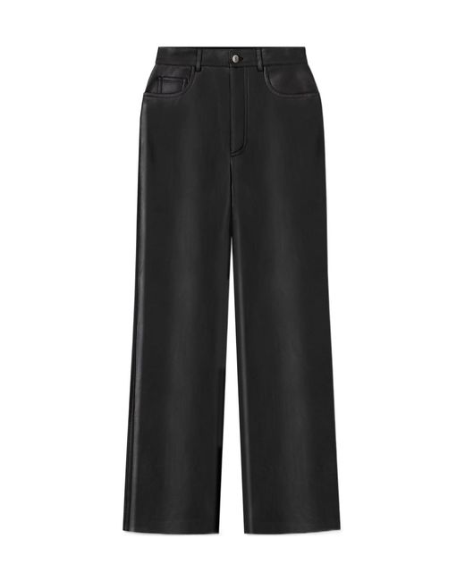 Nanushka Black Straight Leg Logo Patch Trousers
