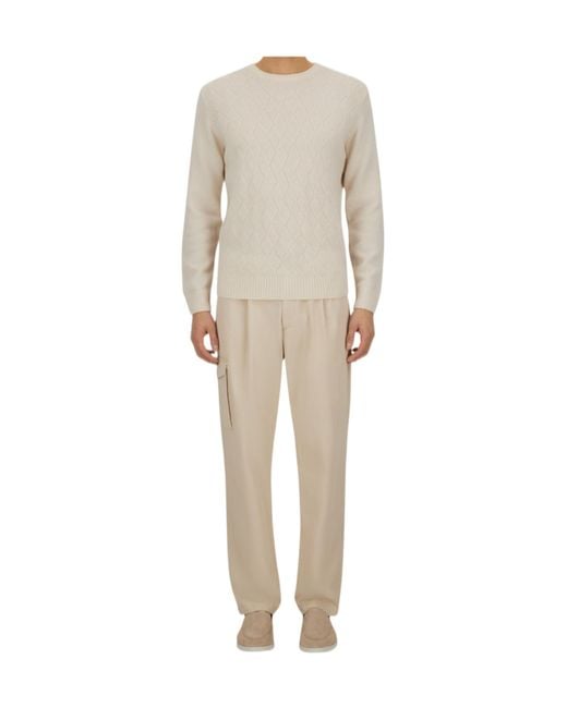 Herno Natural Diamond-Pattern Cashmere Sweater for men