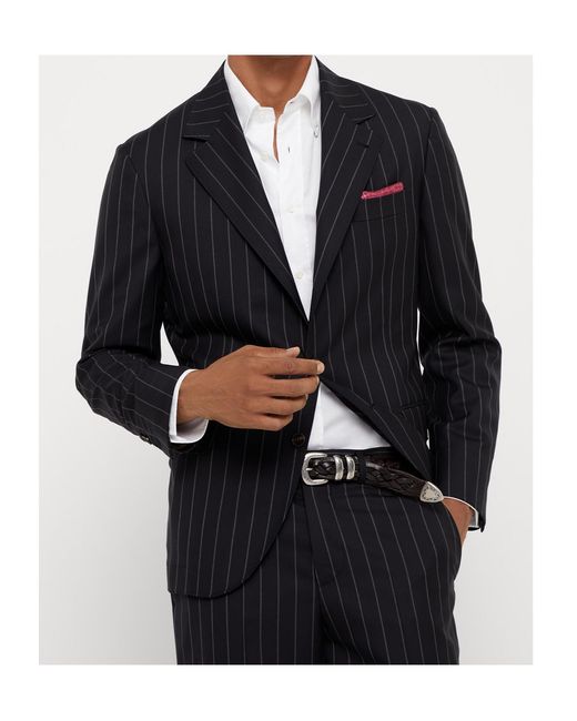 Brunello Cucinelli Blue Wool Blazer for men