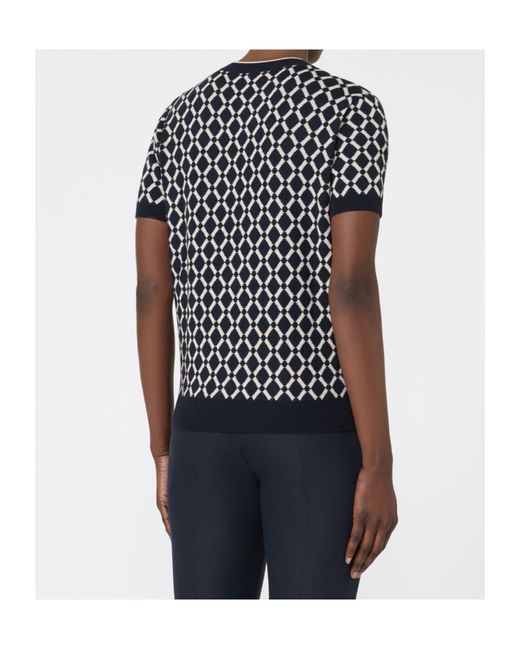 Max Mara Black Wool Jacquard Pullover