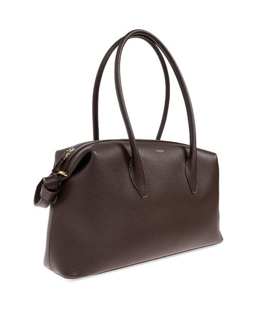 Yuzefi Brown Zipper Shoulder Bag