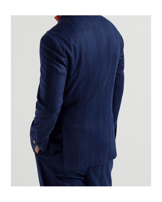 Brunello Cucinelli Blue Chalk Stripe Blazer for men