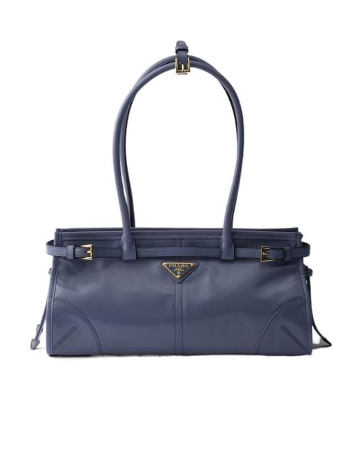 Prada Blue Bonnie Medium Leather Handbag