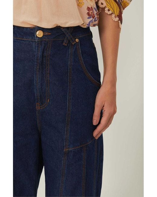 Farm Rio Blue High-Waisted Jeans