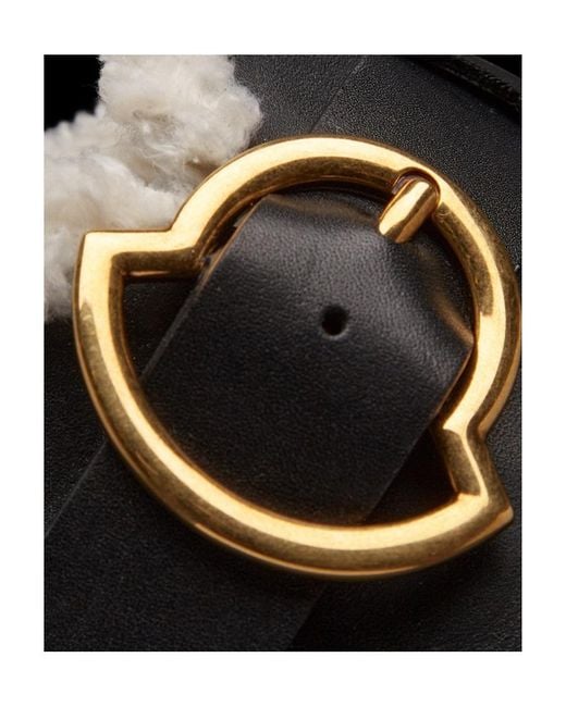 Moncler Black Buckle-Detailed Mules