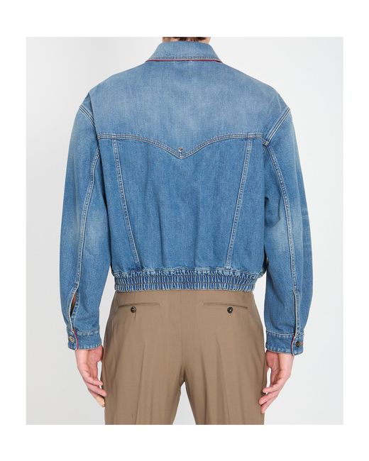 Versace Blue Button-Up Denim Jacket for men
