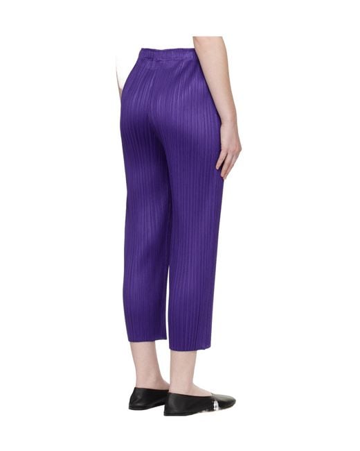 Pleats Please Issey Miyake Purple Pleated Casual Pants