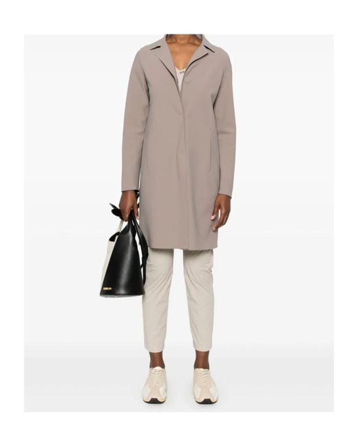 Herno Gray Single-Breasted Long-Sleeved Coat