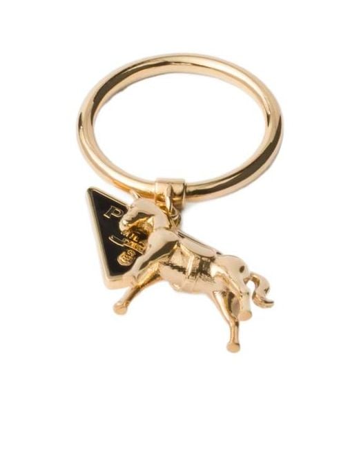 Prada Metallic Logo Ring