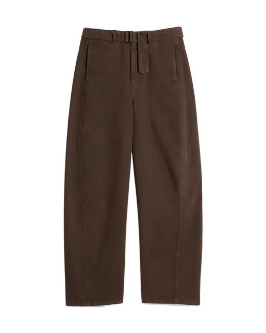 Lemaire Brown Twisted Belted Pants for men