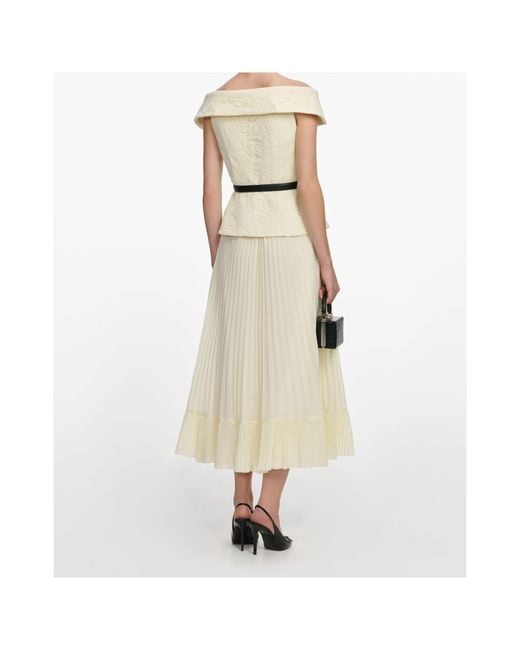 Self-Portrait Natural Lace Chiffon Midi Dress