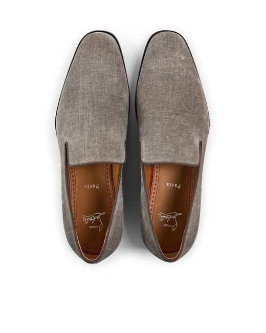 Christian Louboutin Gray Slip-On Business Casual Shoes for men