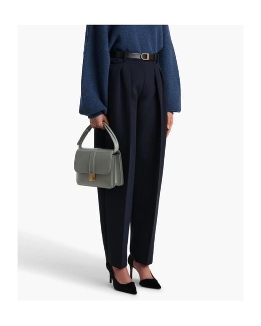 Khaite Blue Dugan Pleated Trousers