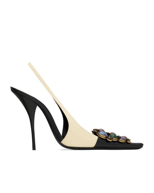 Saint Laurent Metallic Iceland Slingback Pumps
