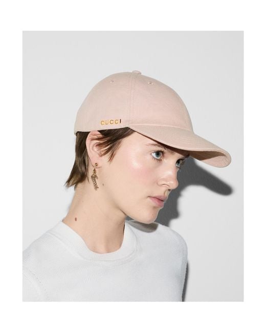Gucci Pink Canvas Baseball Hat