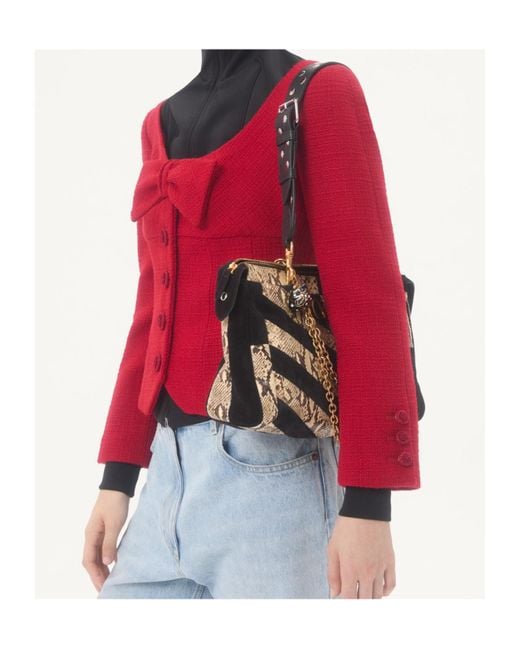 Valentino Red Bow Detailed Button-Up Jacket