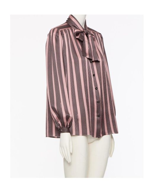 Valentino Red Striped Button-Up Top
