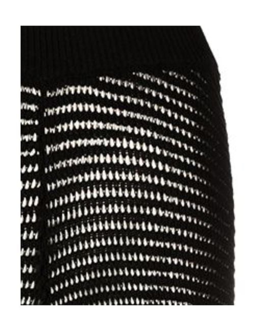 Nanushka Black Bazia Crochet-Knit Slim Trousers