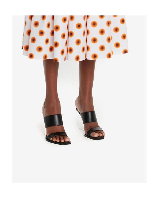 McQueen Black Platform Slip-On Mules