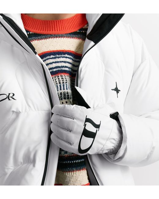 Dior White And Lewis Hamilton Ski Gloves for men