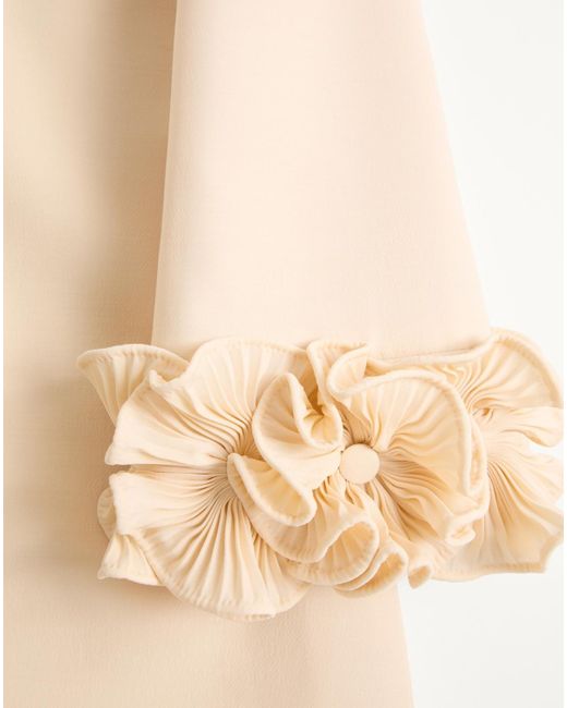 Valentino Pink Crepe Couture Floral Detailed Mini Dress