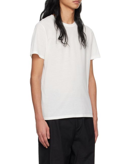 Jil Sander White Logo Printed Crewneck T-Shirt for men