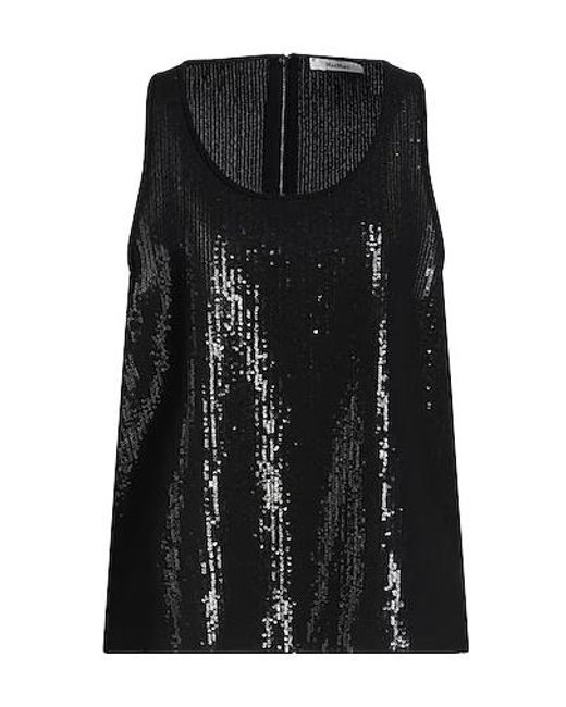 Max Mara Black Solid Sleeveless Top